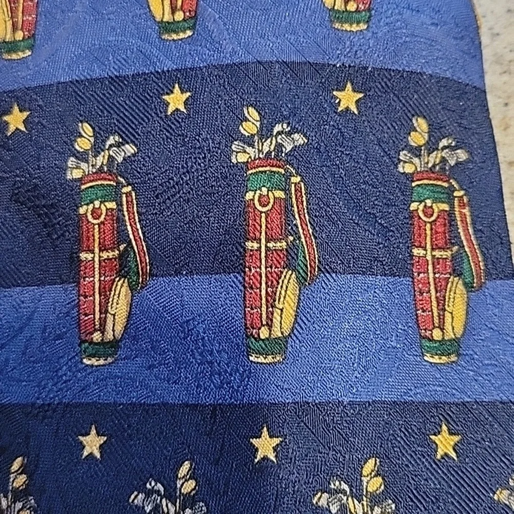 Tommy Hilfiger Vintage 100% Italian Silk Golf Theme Ties 3 Piece Lot Made in USA